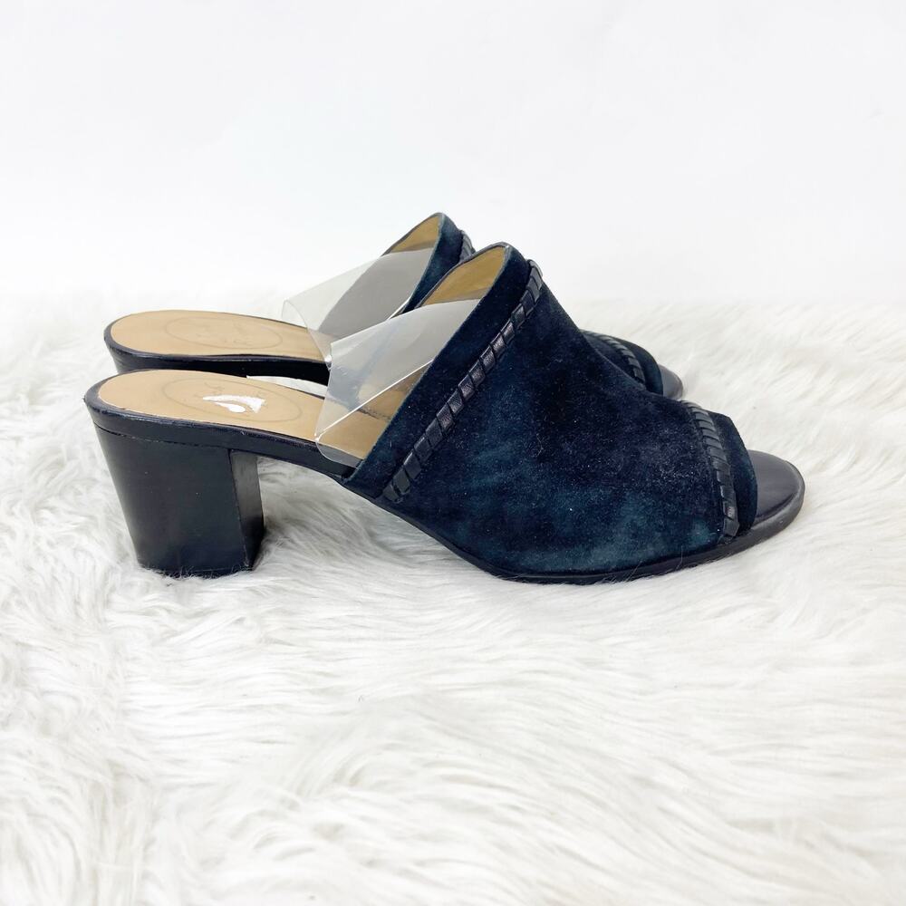 Jack Rogers 8.5 M Womens Black Suede Leather Campbell Slide Mule Sandals - Picture 2 of 16